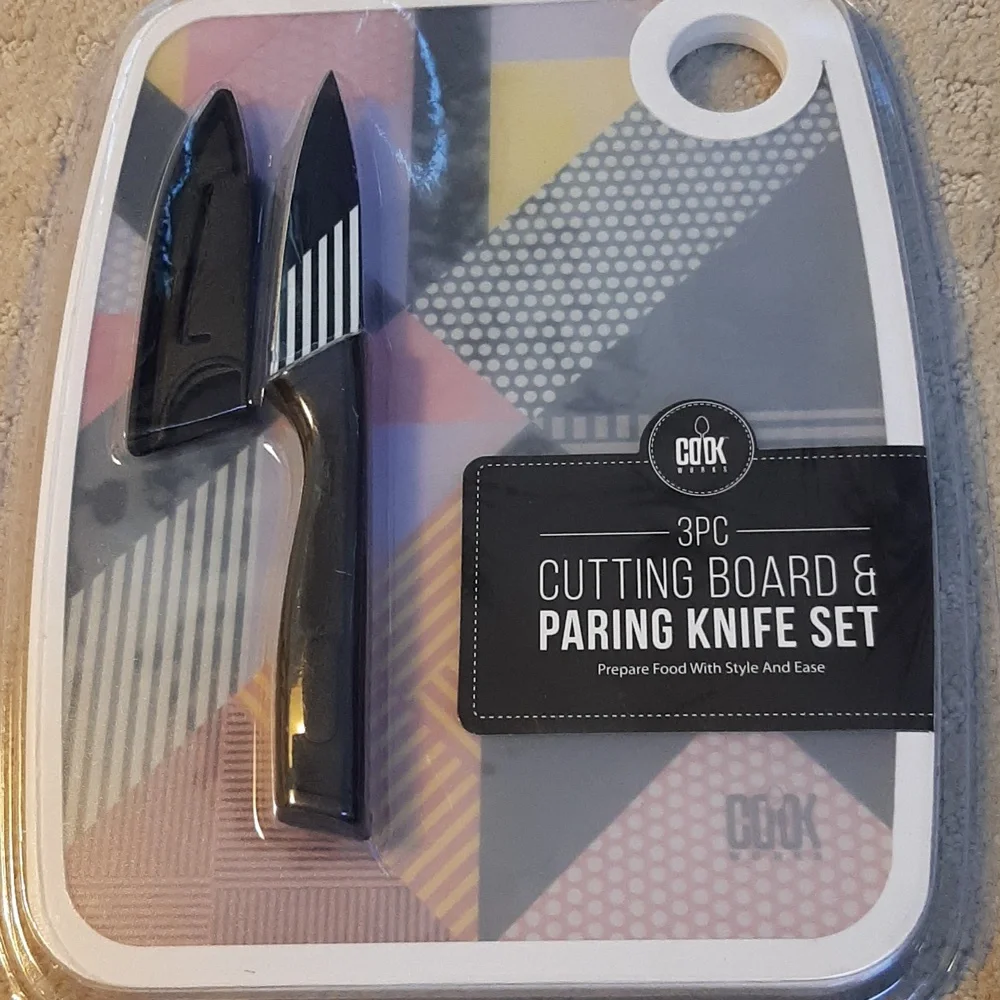 3-Piece Cutting Board and Paring Knife Set